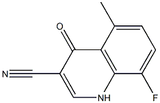 8-fluoro-5-methyl-4-oxo-1,4-dihydroquinoline-3-carbonitrile Struktur