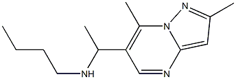 butyl(1-{2,7-dimethylpyrazolo[1,5-a]pyrimidin-6-yl}ethyl)amine Struktur