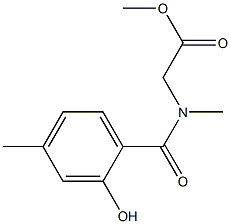 methyl 2-[(2-hydroxy-4-methylphenyl)-N-methylformamido]acetate Struktur