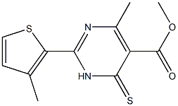 methyl 4-methyl-2-(3-methylthien-2-yl)-6-thioxo-1,6-dihydropyrimidine-5-carboxylate Struktur