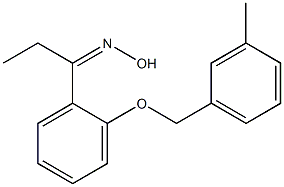 N-(1-{2-[(3-methylphenyl)methoxy]phenyl}propylidene)hydroxylamine Struktur