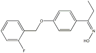 N-(1-{4-[(2-fluorophenyl)methoxy]phenyl}propylidene)hydroxylamine Struktur