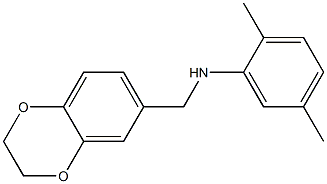 N-(2,3-dihydro-1,4-benzodioxin-6-ylmethyl)-2,5-dimethylaniline Struktur