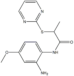 N-(2-amino-4-methoxyphenyl)-2-(pyrimidin-2-ylsulfanyl)propanamide Struktur