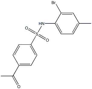 N-(2-bromo-4-methylphenyl)-4-acetylbenzene-1-sulfonamide Struktur