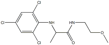 N-(2-methoxyethyl)-2-[(2,4,6-trichlorophenyl)amino]propanamide Struktur