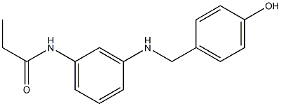 N-(3-{[(4-hydroxyphenyl)methyl]amino}phenyl)propanamide Struktur