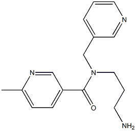 N-(3-aminopropyl)-6-methyl-N-(pyridin-3-ylmethyl)pyridine-3-carboxamide Struktur