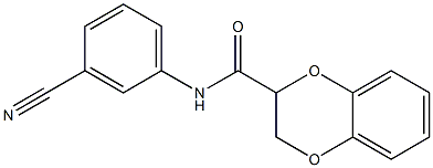 N-(3-cyanophenyl)-2,3-dihydro-1,4-benzodioxine-2-carboxamide Struktur