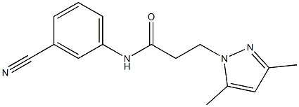 N-(3-cyanophenyl)-3-(3,5-dimethyl-1H-pyrazol-1-yl)propanamide Struktur