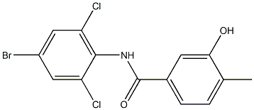 N-(4-bromo-2,6-dichlorophenyl)-3-hydroxy-4-methylbenzamide Struktur