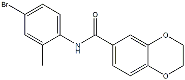 N-(4-bromo-2-methylphenyl)-2,3-dihydro-1,4-benzodioxine-6-carboxamide Struktur