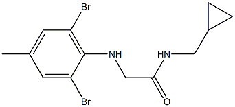 N-(cyclopropylmethyl)-2-[(2,6-dibromo-4-methylphenyl)amino]acetamide Struktur