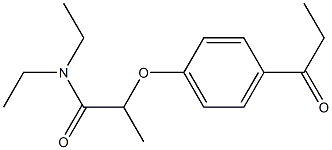 N,N-diethyl-2-(4-propanoylphenoxy)propanamide Struktur