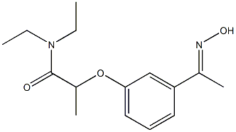 N,N-diethyl-2-{3-[1-(hydroxyimino)ethyl]phenoxy}propanamide Struktur