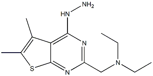 N,N-diethyl-N-[(4-hydrazino-5,6-dimethylthieno[2,3-d]pyrimidin-2-yl)methyl]amine Struktur