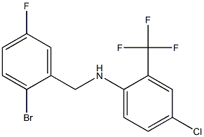 N-[(2-bromo-5-fluorophenyl)methyl]-4-chloro-2-(trifluoromethyl)aniline Struktur