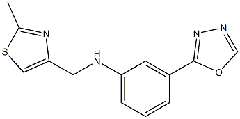 N-[(2-methyl-1,3-thiazol-4-yl)methyl]-3-(1,3,4-oxadiazol-2-yl)aniline Struktur