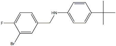 N-[(3-bromo-4-fluorophenyl)methyl]-4-tert-butylaniline Struktur