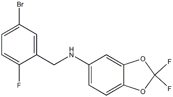 N-[(5-bromo-2-fluorophenyl)methyl]-2,2-difluoro-2H-1,3-benzodioxol-5-amine Struktur