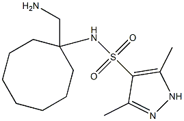 N-[1-(aminomethyl)cyclooctyl]-3,5-dimethyl-1H-pyrazole-4-sulfonamide Struktur