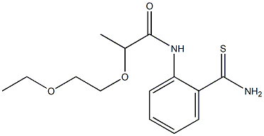 N-[2-(aminocarbonothioyl)phenyl]-2-(2-ethoxyethoxy)propanamide Struktur