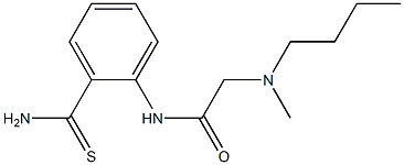 N-[2-(aminocarbonothioyl)phenyl]-2-[butyl(methyl)amino]acetamide Struktur