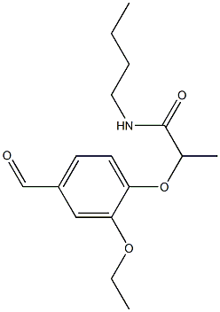 N-butyl-2-(2-ethoxy-4-formylphenoxy)propanamide Struktur