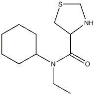 N-cyclohexyl-N-ethyl-1,3-thiazolidine-4-carboxamide Struktur