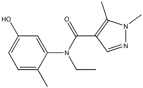 N-ethyl-N-(5-hydroxy-2-methylphenyl)-1,5-dimethyl-1H-pyrazole-4-carboxamide Struktur