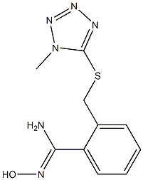 N'-hydroxy-2-{[(1-methyl-1H-1,2,3,4-tetrazol-5-yl)sulfanyl]methyl}benzene-1-carboximidamide Struktur