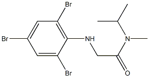 N-methyl-N-(propan-2-yl)-2-[(2,4,6-tribromophenyl)amino]acetamide Struktur