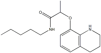 N-pentyl-2-(1,2,3,4-tetrahydroquinolin-8-yloxy)propanamide Struktur