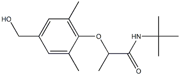 N-tert-butyl-2-[4-(hydroxymethyl)-2,6-dimethylphenoxy]propanamide Struktur