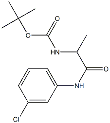 tert-butyl 2-[(3-chlorophenyl)amino]-1-methyl-2-oxoethylcarbamate Struktur