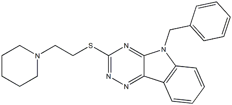 5-benzyl-3-{[2-(1-piperidinyl)ethyl]sulfanyl}-5H-[1,2,4]triazino[5,6-b]indole Struktur