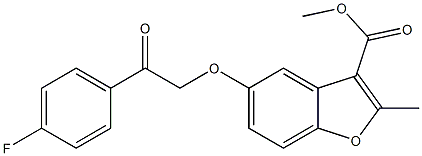 methyl 5-[2-(4-fluorophenyl)-2-oxoethoxy]-2-methyl-1-benzofuran-3-carboxylate Struktur