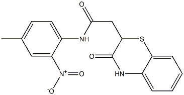 N-{2-nitro-4-methylphenyl}-2-(3-oxo-3,4-dihydro-2H-1,4-benzothiazin-2-yl)acetamide Struktur