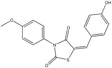 5-(4-hydroxybenzylidene)-3-(4-methoxyphenyl)-1,3-thiazolidine-2,4-dione Struktur