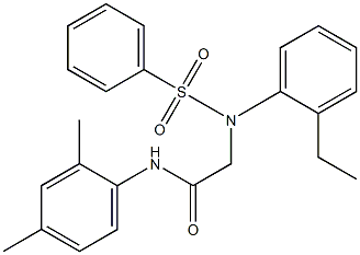 N-(2,4-dimethylphenyl)-2-[2-ethyl(phenylsulfonyl)anilino]acetamide Struktur