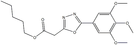 pentyl [5-(3,4,5-trimethoxyphenyl)-1,3,4-oxadiazol-2-yl]acetate Struktur