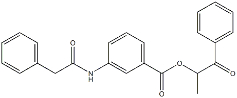 1-methyl-2-oxo-2-phenylethyl 3-[(phenylacetyl)amino]benzoate Struktur