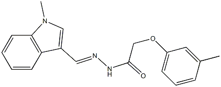 N'-[(1-methyl-1H-indol-3-yl)methylene]-2-(3-methylphenoxy)acetohydrazide Struktur