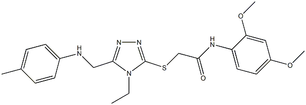 N-(2,4-dimethoxyphenyl)-2-{[4-ethyl-5-(4-toluidinomethyl)-4H-1,2,4-triazol-3-yl]sulfanyl}acetamide Struktur