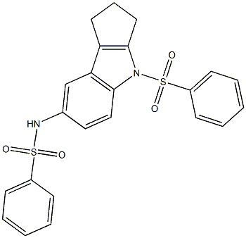 N-[4-(phenylsulfonyl)-1,2,3,4-tetrahydrocyclopenta[b]indol-7-yl]benzenesulfonamide Struktur