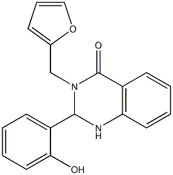 3-(2-furylmethyl)-2-(2-hydroxyphenyl)-2,3-dihydro-4(1H)-quinazolinone Struktur