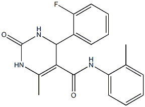 4-(2-fluorophenyl)-6-methyl-N-(2-methylphenyl)-2-oxo-1,2,3,4-tetrahydro-5-pyrimidinecarboxamide Struktur