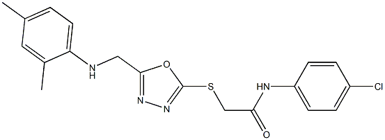 N-(4-chlorophenyl)-2-[(5-{[(2,4-dimethylphenyl)amino]methyl}-1,3,4-oxadiazol-2-yl)sulfanyl]acetamide Struktur