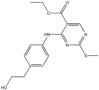 ethyl 4-[4-(2-hydroxyethyl)anilino]-2-(methylsulfanyl)-5-pyrimidinecarboxylate Struktur