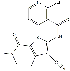 2-chloro-N-{3-cyano-5-[(dimethylamino)carbonyl]-4-methyl-2-thienyl}nicotinamide Struktur